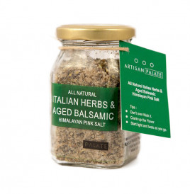 Artisan Palate All Natural Italian Herbs & Aged Balsamic Himalayan Pink Salt  Glass Jar  150 grams